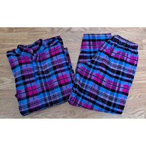 The Vermont Country Store 2 Piece Pajama Set Cotton Flannel Extra Small Plaid